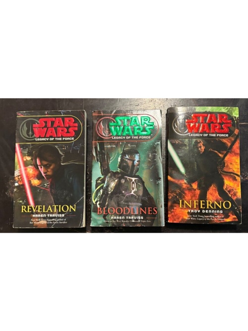 Star Wars Legacy Of The Force Paperback Books 3 Revelation Bloodlines Inferno